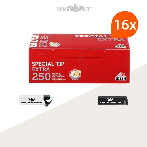 16x-gizeh-special-tips-filterhuelsen-extra-250er-4000-stueck-mit-feuerzeugen