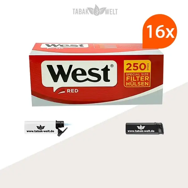 16x-west-red-special-size-filterhuelse-250er-4000-stueck-mit-feuerzeugen