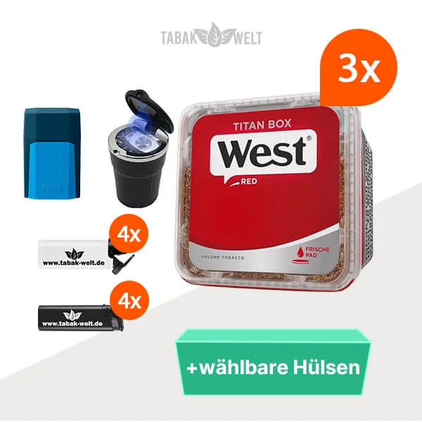 west-tabak-3-x-titan-box-mit-waehlbaren-filterhuelsen-und-auto-aschenbecher-2 west-tabak-3-x-titan-box-mit-waehlbaren-filterhuelsen-und-auto-aschenbecher-2