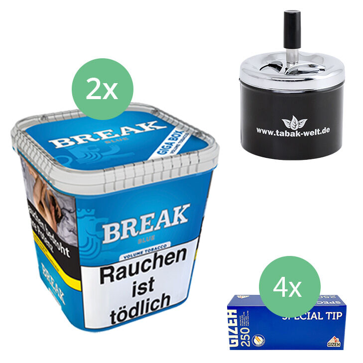 Break Tabak Blue 2 x Giga Box mit 1000 Filterhülsen