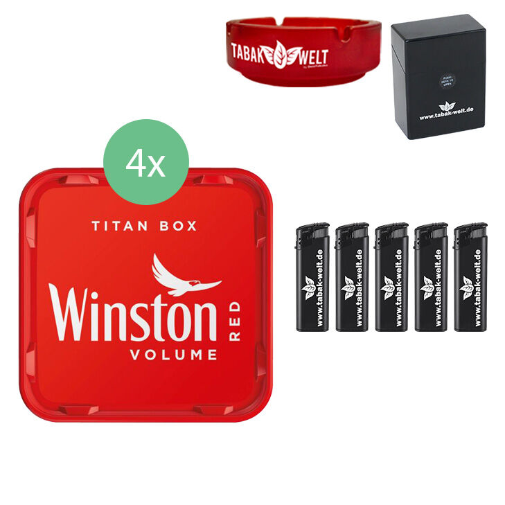 Winston Titan Box 4 x 300g mit Glasaschenbecher