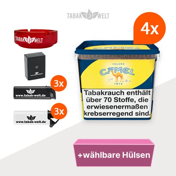 camel-volumentabak-4x-eimer-mit-waehlbaren-huelsen-und-glas-aschenbecher