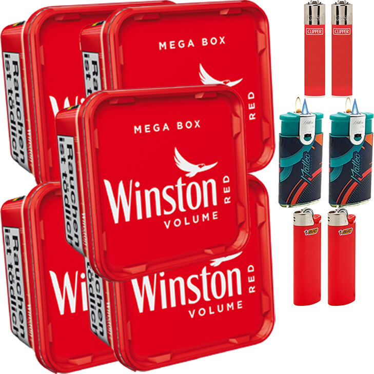 Winston Mega Box 5 x 135g mit Feuerzeugen
