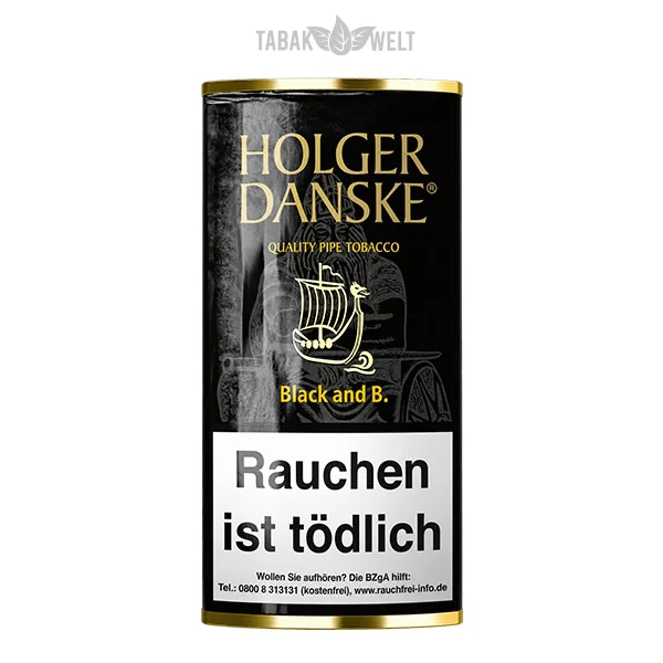 Holger Danske Black and Bourbon Pfeifentabak 40 g – Tabak im Originalbeutel