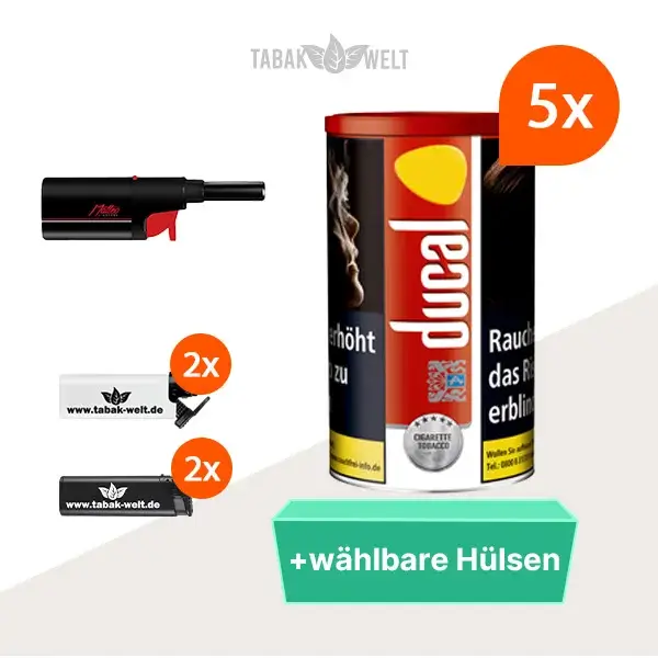 ducal-red-feinschnitt-tabak-5x-dose-mit-waehlbaren-huelsen