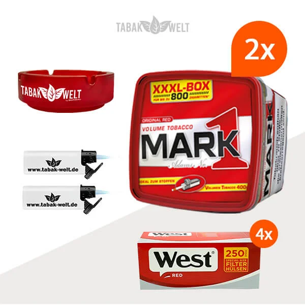 Mark 1 Red Volumentabak XXXL 2x Box mit 1000 Special Size Hülsen  Mark 1 Red Volumentabak XXXL 2x Box mit 1000 Special Size Hülsen