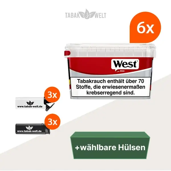 west-red-volumentabak-6x-mega-box-mit-waehlbaren-huelsen