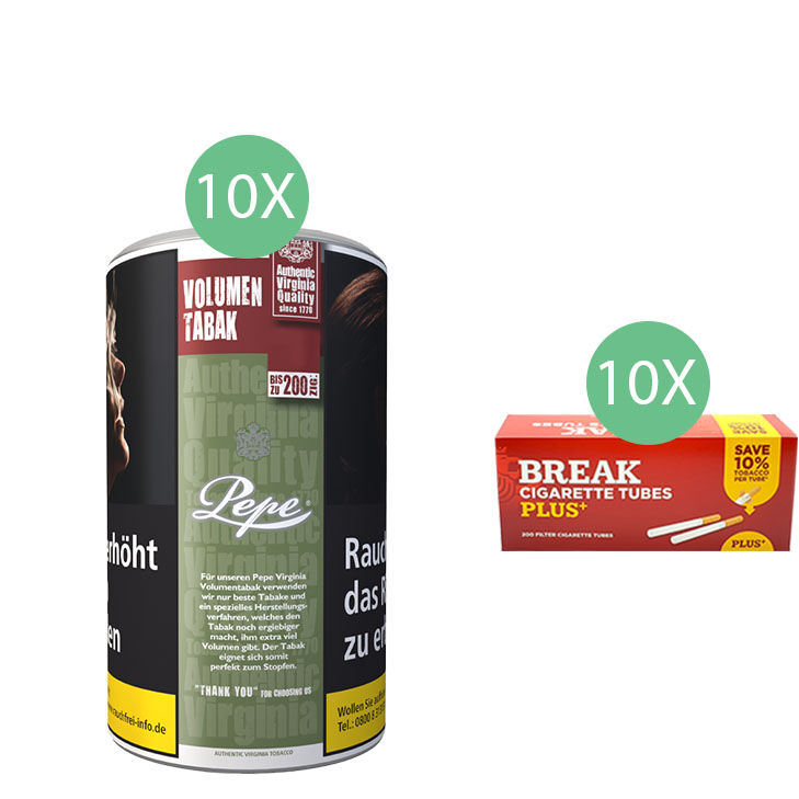 Pepe Rich Green 10 x 85g mit 2000 Plus Hülsen 