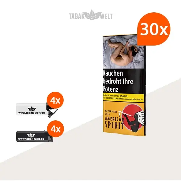 american-spirit-master-blend-gold-feinschnitt-tabak-30x-pouch-mit-sturmfeuerzeugen