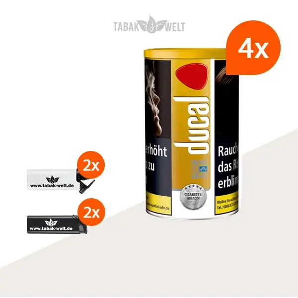 ducal-gold-feinschnitt-tabak-4x-dose-mit-feuerzeugen