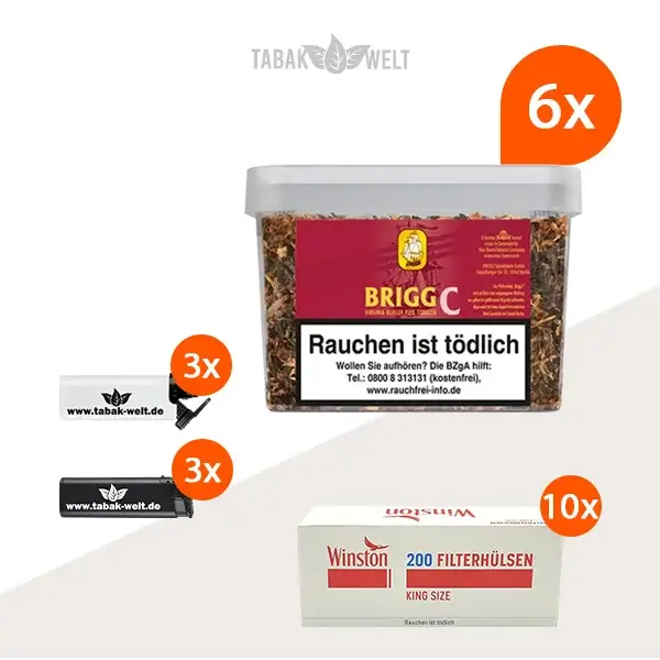brigg-c-cherry-pfeifentabak-6x-eimer-mit-2000-winston-king-size-huelsen