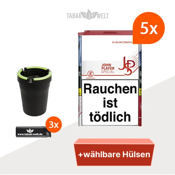 JPS XL Red Volumentabak 5x Dose mit wählbaren Hülsen