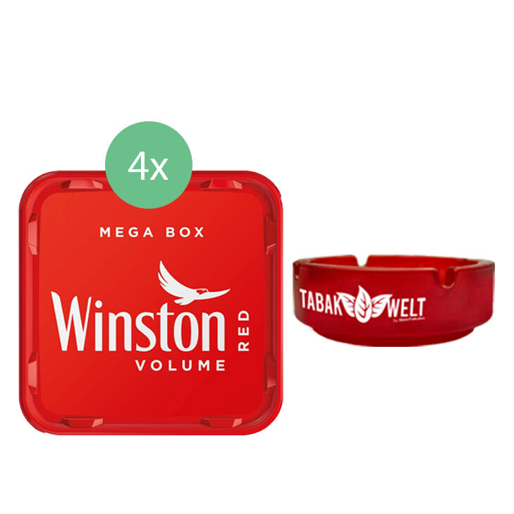 Winston Tabak 4 x Mega Box mit Aschenbecher