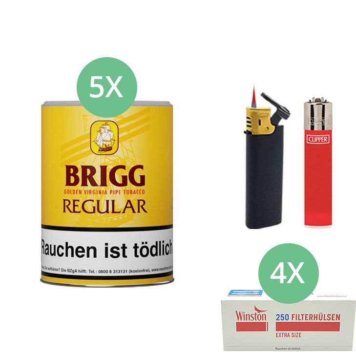 Brigg Regular 5 x 155g mit 1000 Extra Size Hülsen