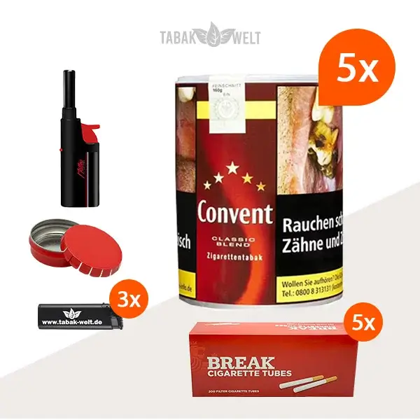 convent-red-tabak-5x-dose-mit-1000-king-size-huelsen-und-feuerzeugen