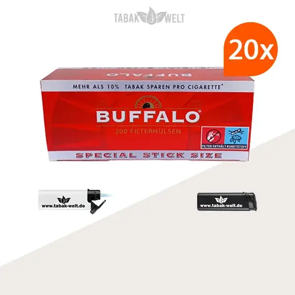 20x-buffalo-special-stick-size-filterhuelsen-200er-4000-stueck-mit-feuerzeugen