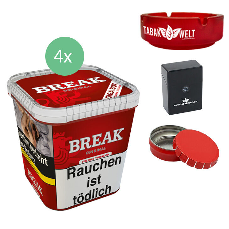 Break Original Tabak 4 x Giga Box mit Aschenbecher