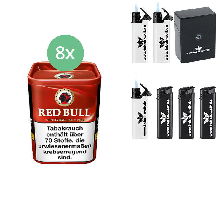 8 x Red Bull Red Blend mit Sturmfeuerzeugen