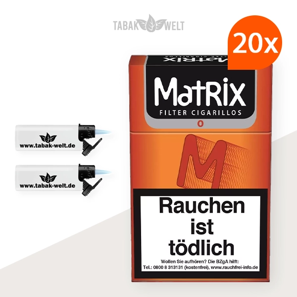 20x-matrix-zigarillos-orange-m-mit-filter-2x-sturmfeuerzeug