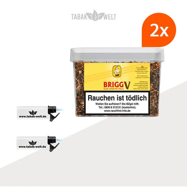 brigg-v-vanilla-pfeifentabak-2x-eimer-mit-feuerzeuge