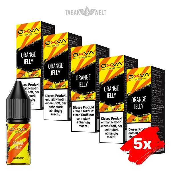 5x Oxva E-Liquid Orange Jelly Nikotinsalz 20 mg 5x Oxva E-Liquid Orange Jelly Nikotinsalz 20 mg