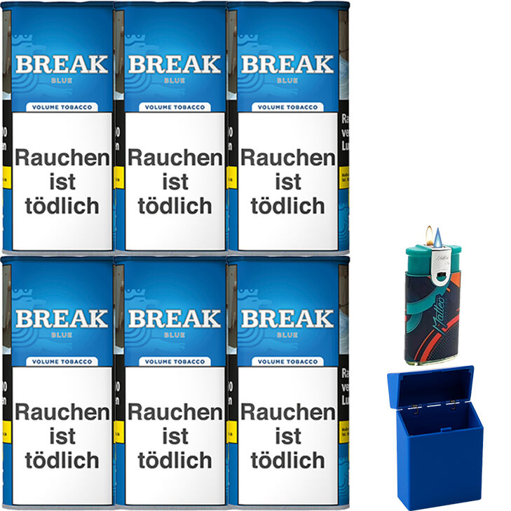 Break Volumentabak Blue / Blau 6 x Dose mit Etui