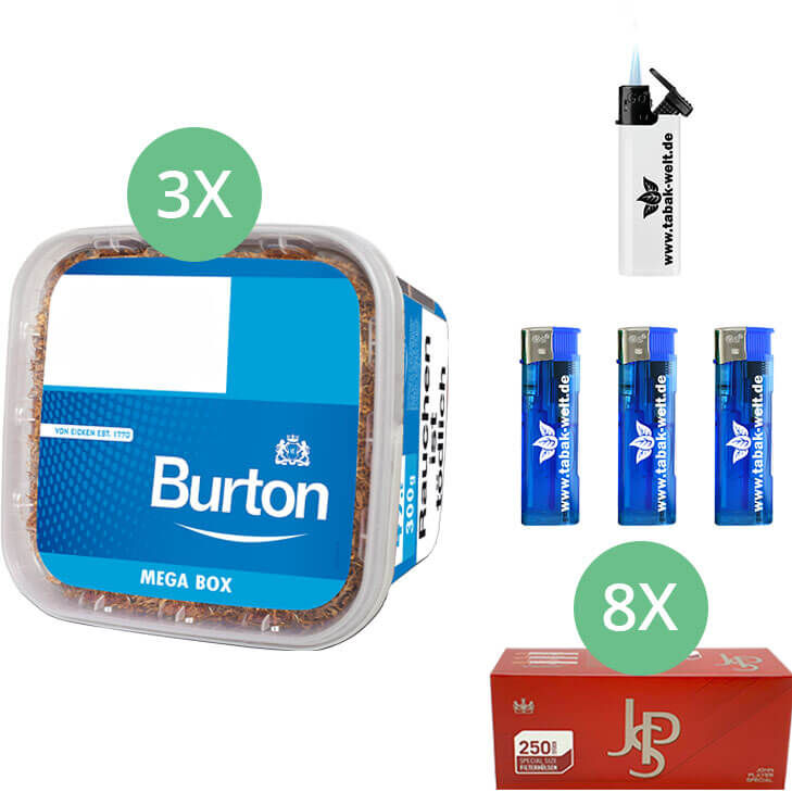 Burton Blue Mega Box 3 x 300g mit 2000 Special Size Hülsen