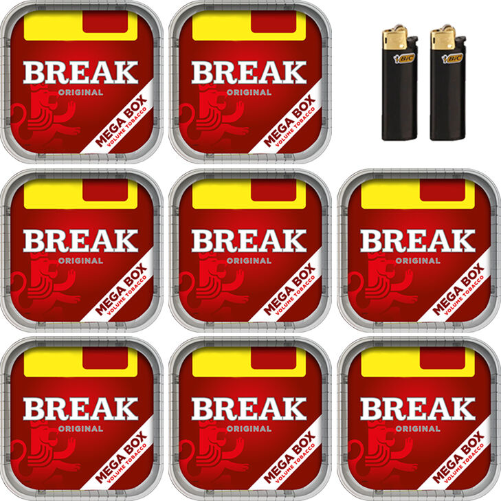Break Original 8 x 150g mit Bic Feuerzeuge