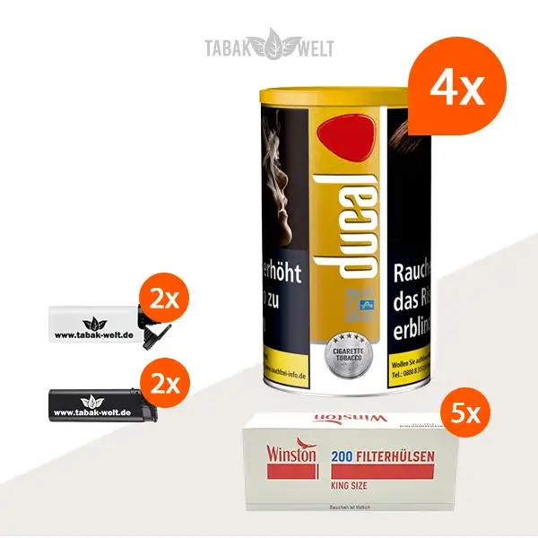 ducal-gold-feinschnitt-tabak-4x-dose-mit-1000-king-size-huelsen