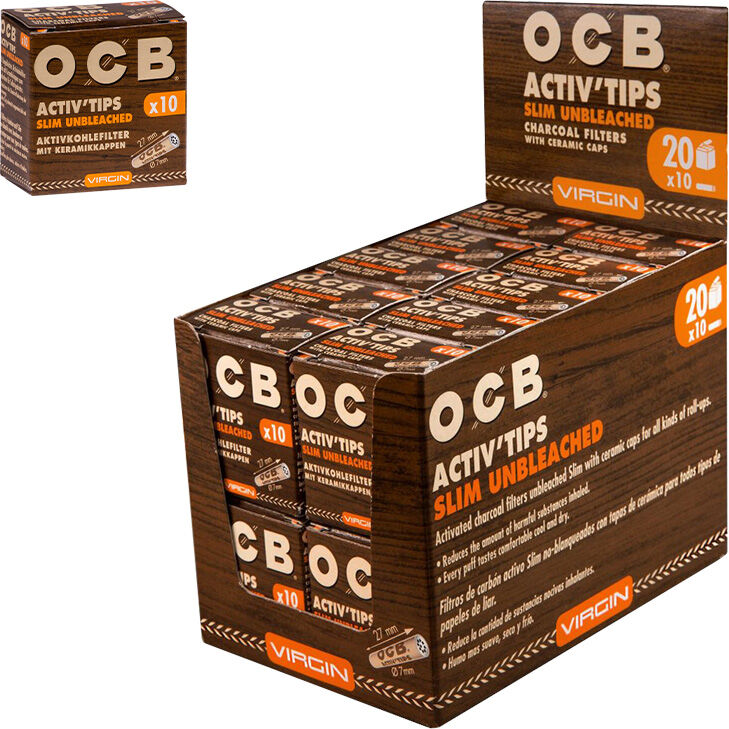 OCB Activ'Tips Slim Unbleached 7 mm 20 x 10 Stück