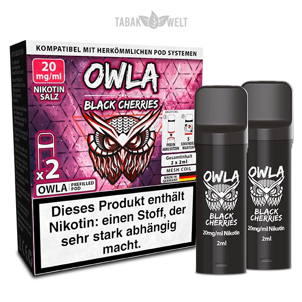 Owla E-Zigaretten Pods Black Cherries 20mgml