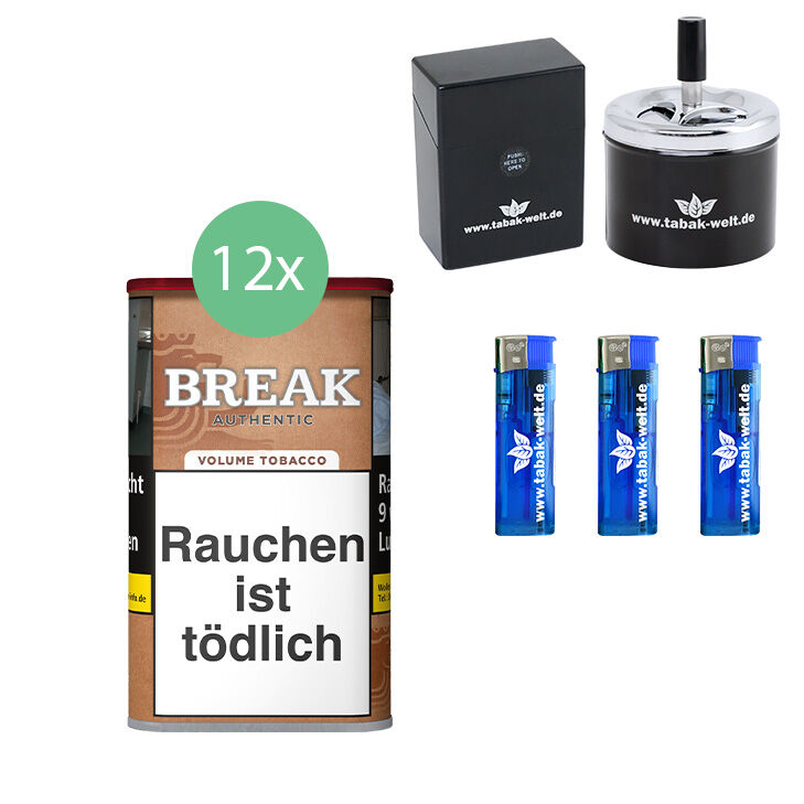 Break Authentic Tabak 12 x Dose mit Aschenbecher