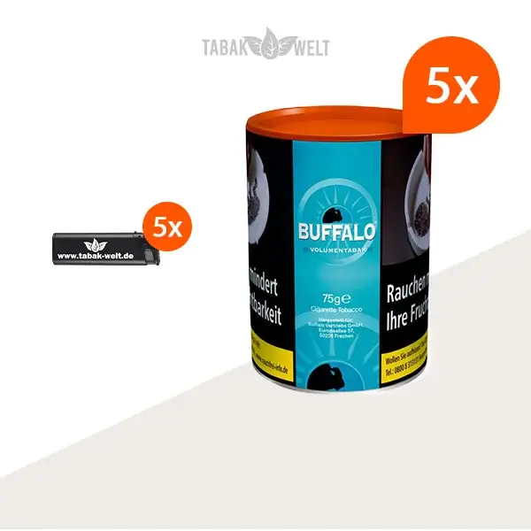 buffalo-blue-volumentabak-5x-dose-mit-feuerzeugen