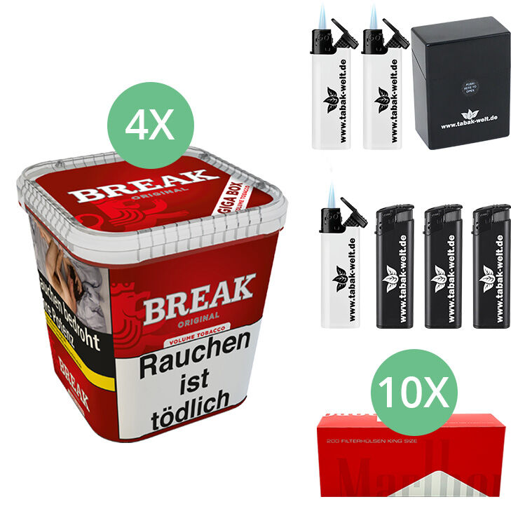 Stopf Dein Ding Break Original Giga Box 4 x 215g mit 2000 King Size Filterhülsen