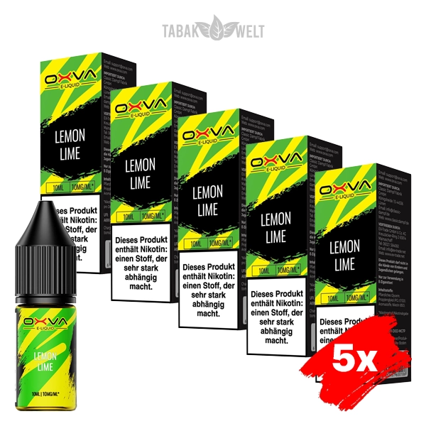 5x Oxva E-Liquid Lemon Lime Nikotinsalz 10 mg 5x Oxva E-Liquid Lemon Lime Nikotinsalz 10 mg