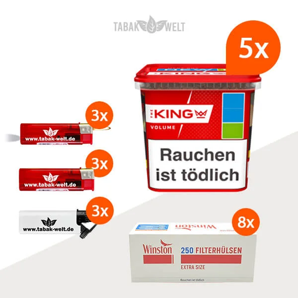 5x-king-volumentabak-blue-mit-extra-size-huelsen-feuerzeugen-tw