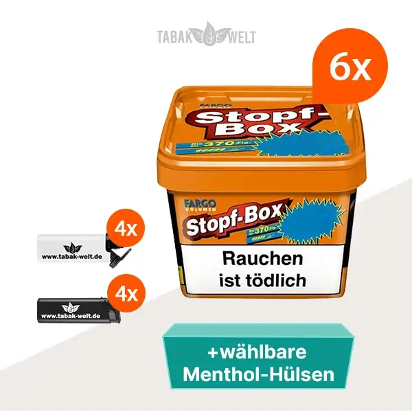 fargo-orange-volumentabak-6x-stopf-box-mit-waehlbaren-menthol-huelsen