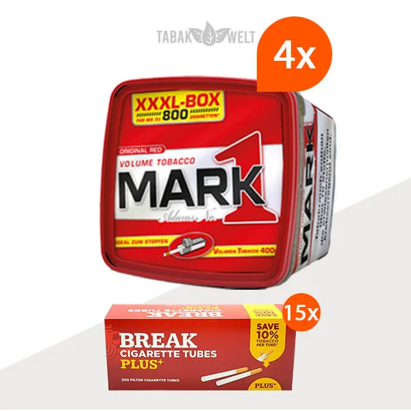 Mark 1 Red Volumentabak XXXL 4x Box mit 3000 Plus Filterhülsen mark-1-4-x-box-mit-1000-plus-hulsen-TX16654