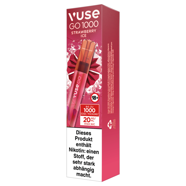 vuse go 1000 strawberry ice packung