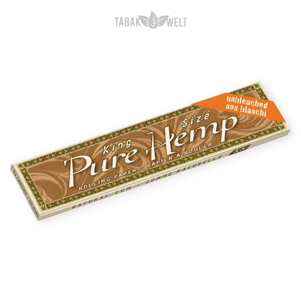 Smoking Blättchen Pure Hemp Unbleached King Size 33 Blatt