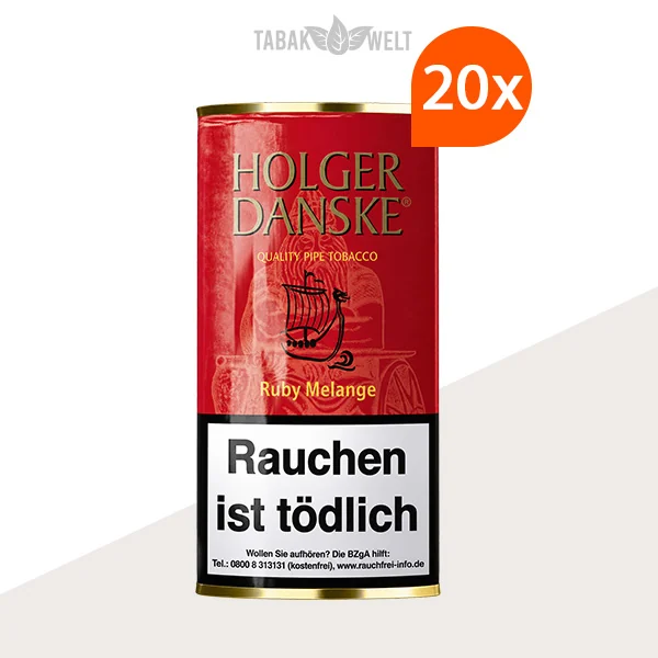 Holger Danske Ruby Melange Pfeifentabak im 20er-Pouch-Pack