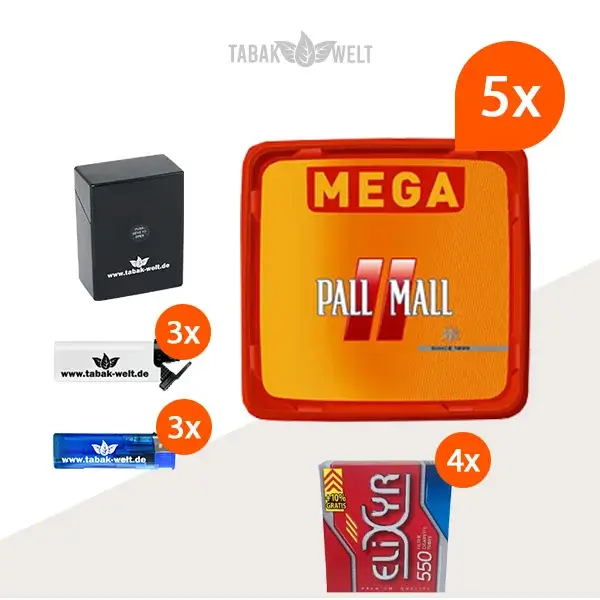 Pall Mall Allround Red Volumentabak 5x Mega Box mit 2200 HĂŒlsen Pall Mall Allround Red Volumentabak 5x Mega Box mit 2200 HĂŒlsen