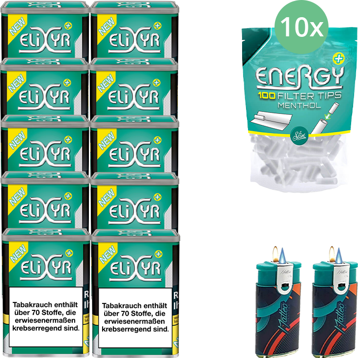 Elixyr Plus 10 x 115g mit Energy Plus Filter Menthol