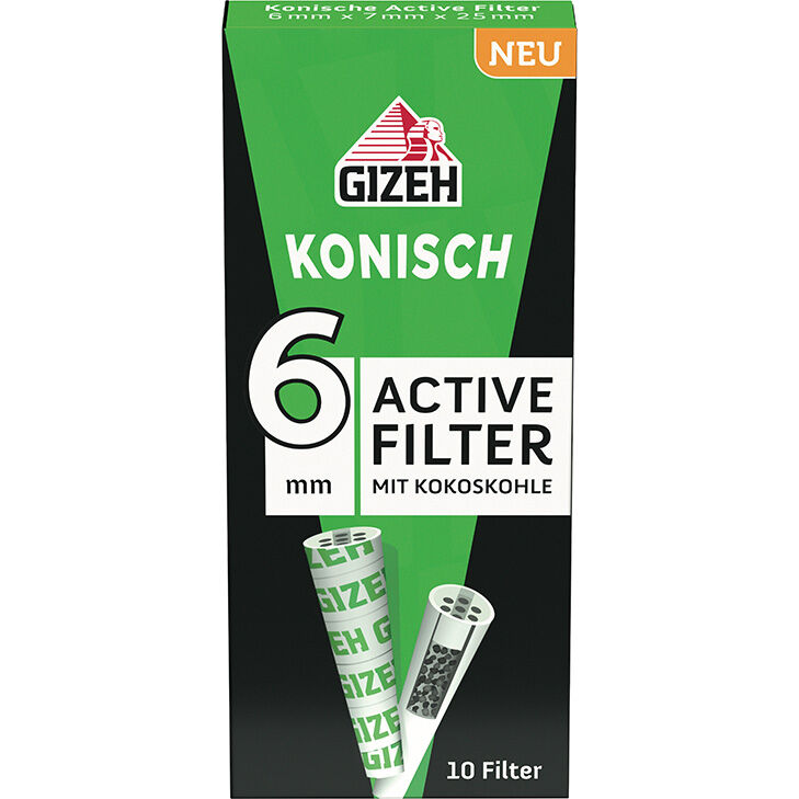 Gizeh Active Filter Konisch 6 mm 20 x 10 Stück