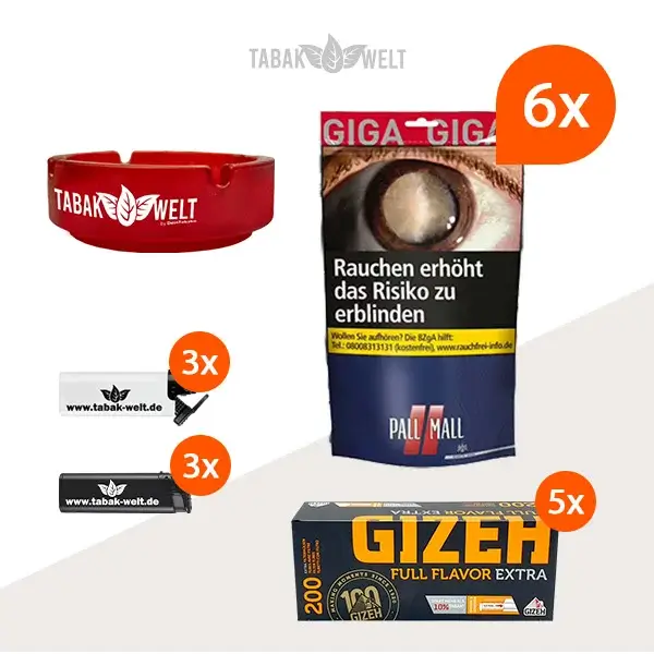 pall-mall-red-volumentabak-6x-beutel-mit-1000-extra-size-filterhuelsen-und-feuerzeugen