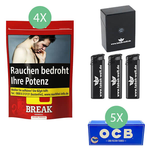 4 x Break Original Beutel mit 1000 OCB hülsen