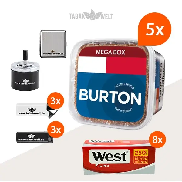 burton-blue-volumentabak-5x-mega-box-mit-2000-special-size-huelsen-und-etui