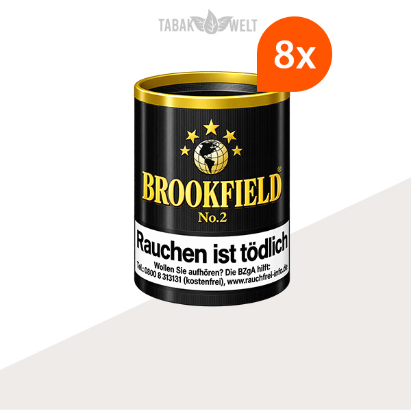 Brookfield Black Cavendish Pfeifentabak 8er-Dosen-Set