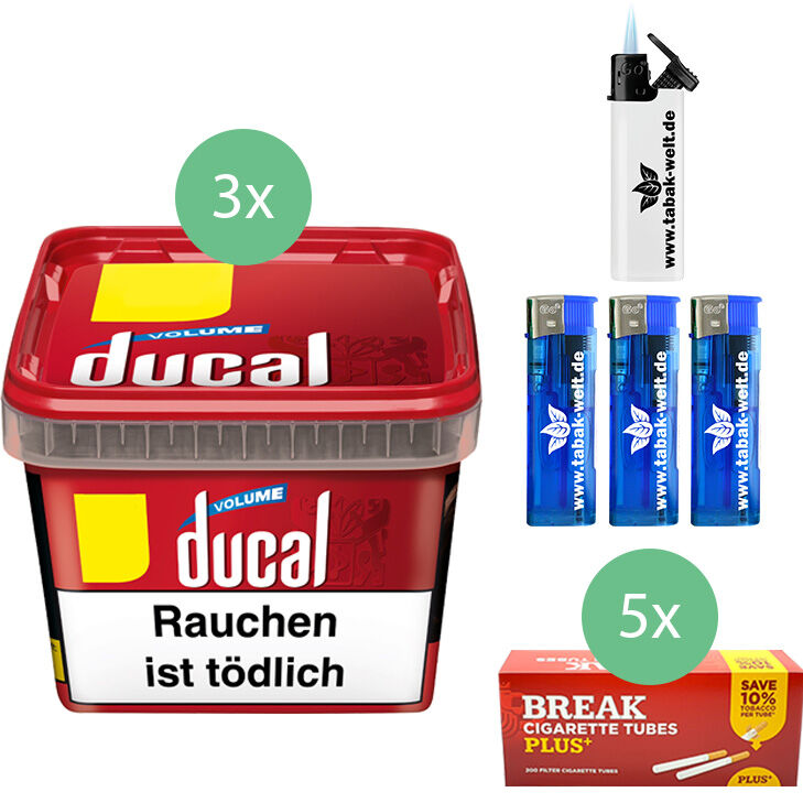 Ducal Tabak 3 x Eimer mit 1000 Plus Hülsen