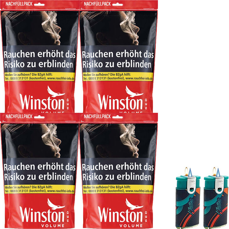 Winston Red 4 x 113g mit Duo Feuerzeuge